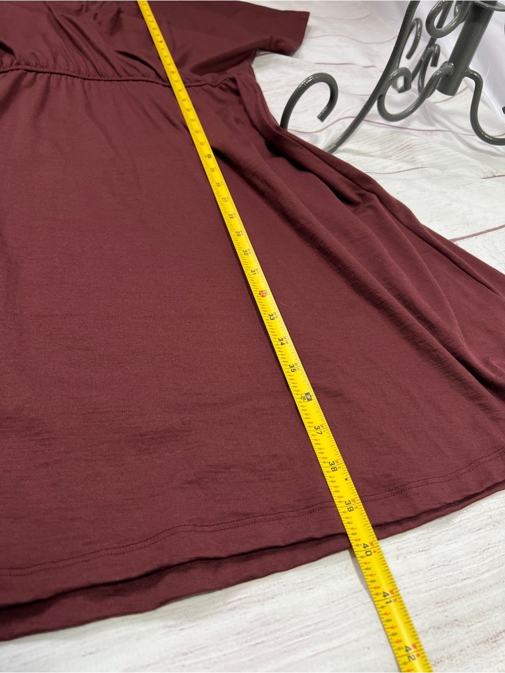 Wool& Brooklyn Reversible Dress - Large LONG - merino wool Redwood short sleeve - Picture 9 of 12